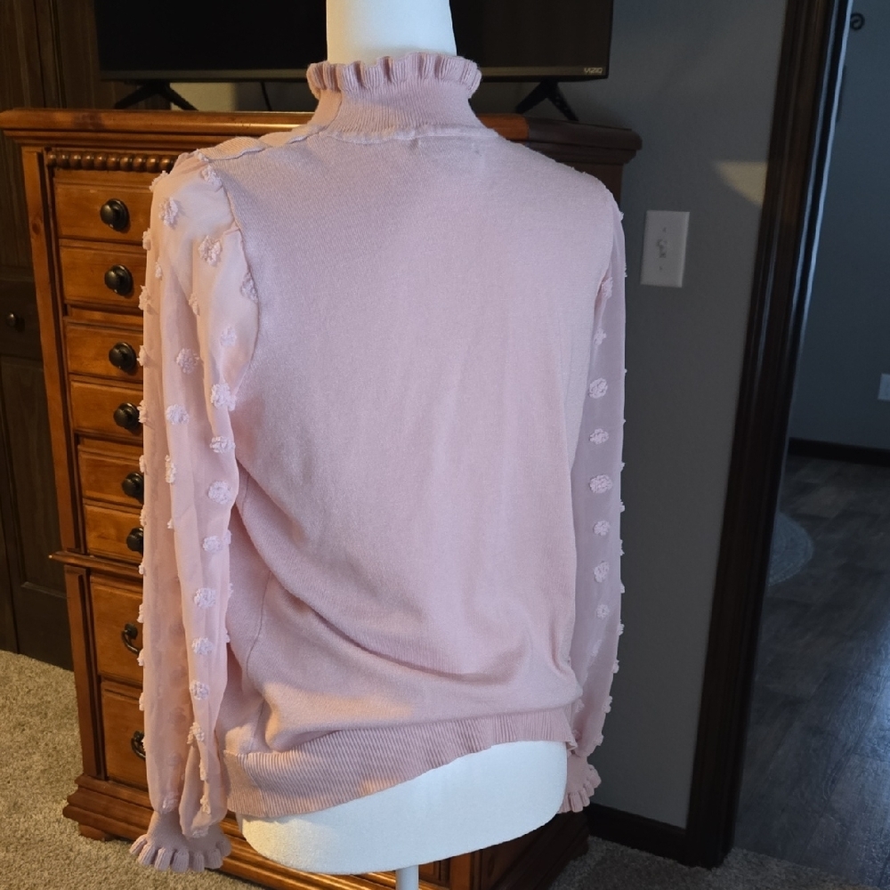 Pink Ruffled Long Sleeve Sweater - Picture 5 of 7